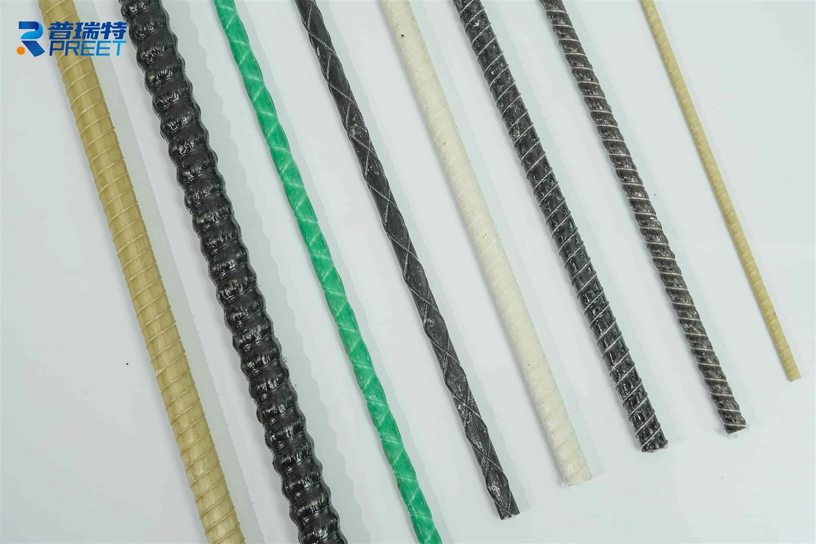 Fiberglass GFRP rebar and conventional steel reinforcement bars for concrete construction Fiberglass GFRP rebar and conventional steel reinforcement bars for concrete construction