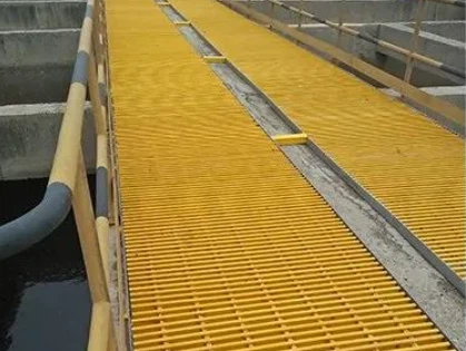 Pultruded fiberglass grating for Wastewater treatment application Pultruded fiberglass grating for Wastewater treatment application