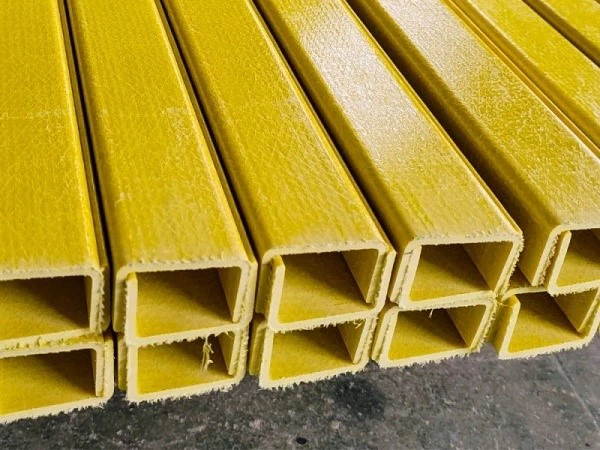 Close-up of FRP square tube surface Close-up of FRP square tube surface