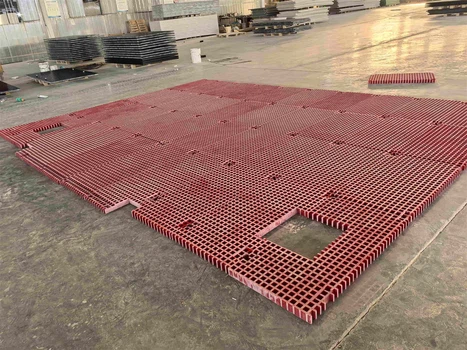 red FRP wind turbine service platform with anti-slip grating red FRP wind turbine service platform with anti-slip grating